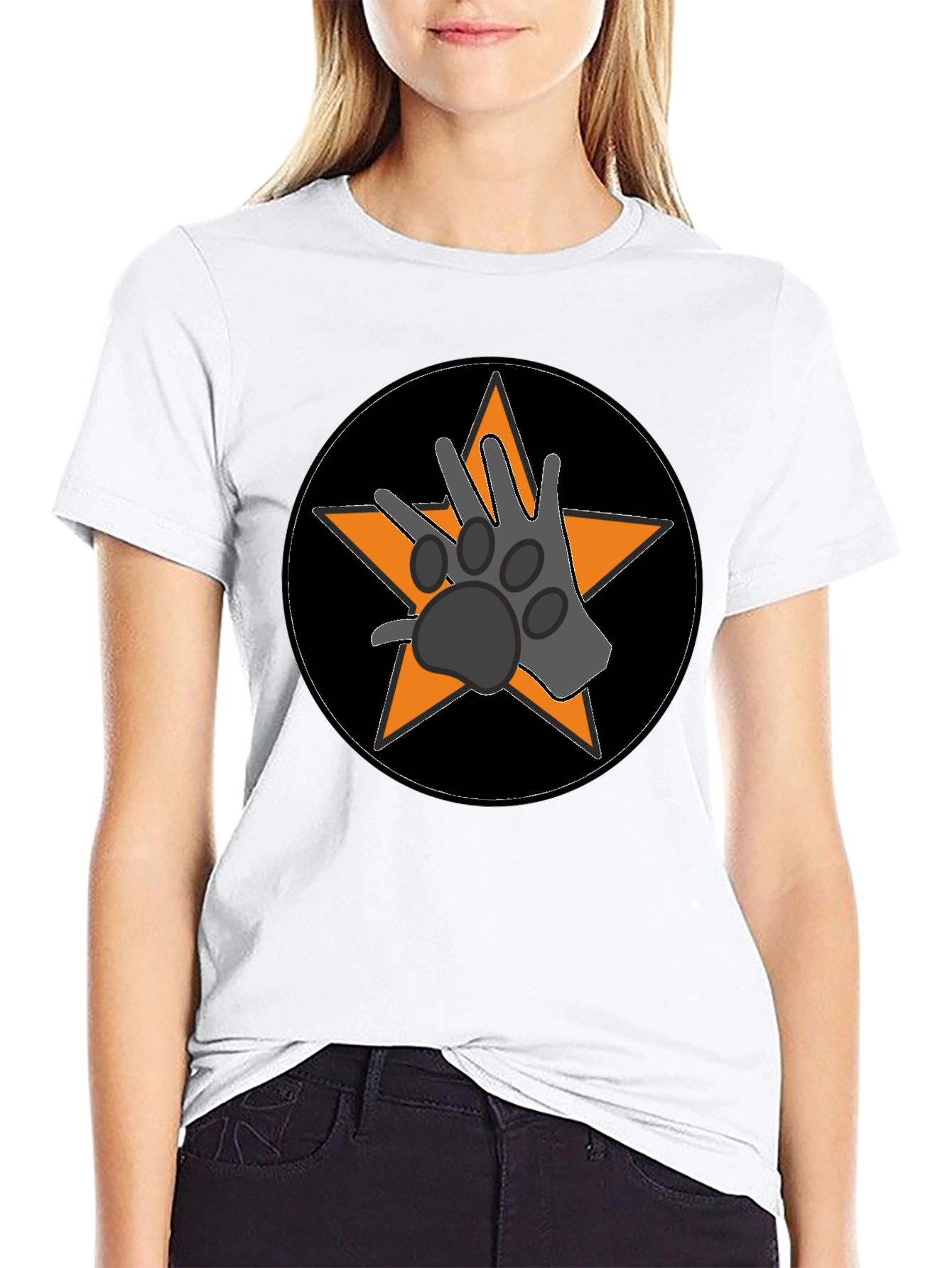 Paw Star Graphic Tee - Black Cotton Blend