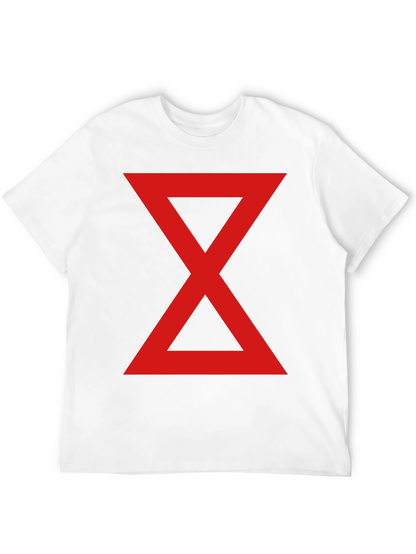 Red Hourglass Graphic Print Black T-Shirt