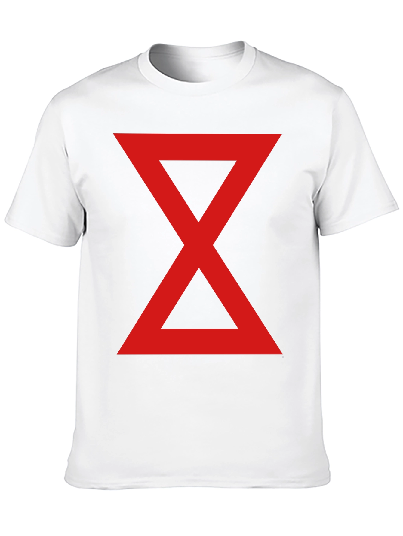 Red Hourglass Graphic Print Black T-Shirt