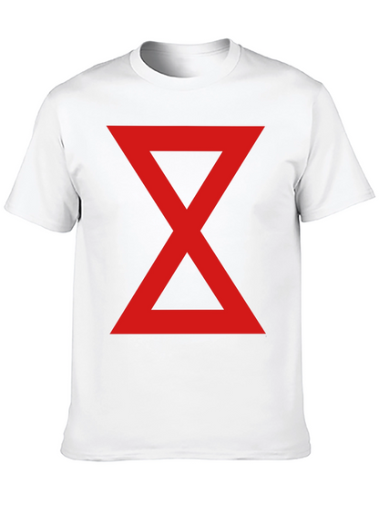 Red Hourglass Graphic Print Black T-Shirt