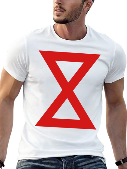 Red Hourglass Graphic Print Black T-Shirt