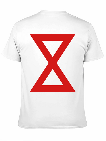 Red Hourglass Graphic Print Black T-Shirt