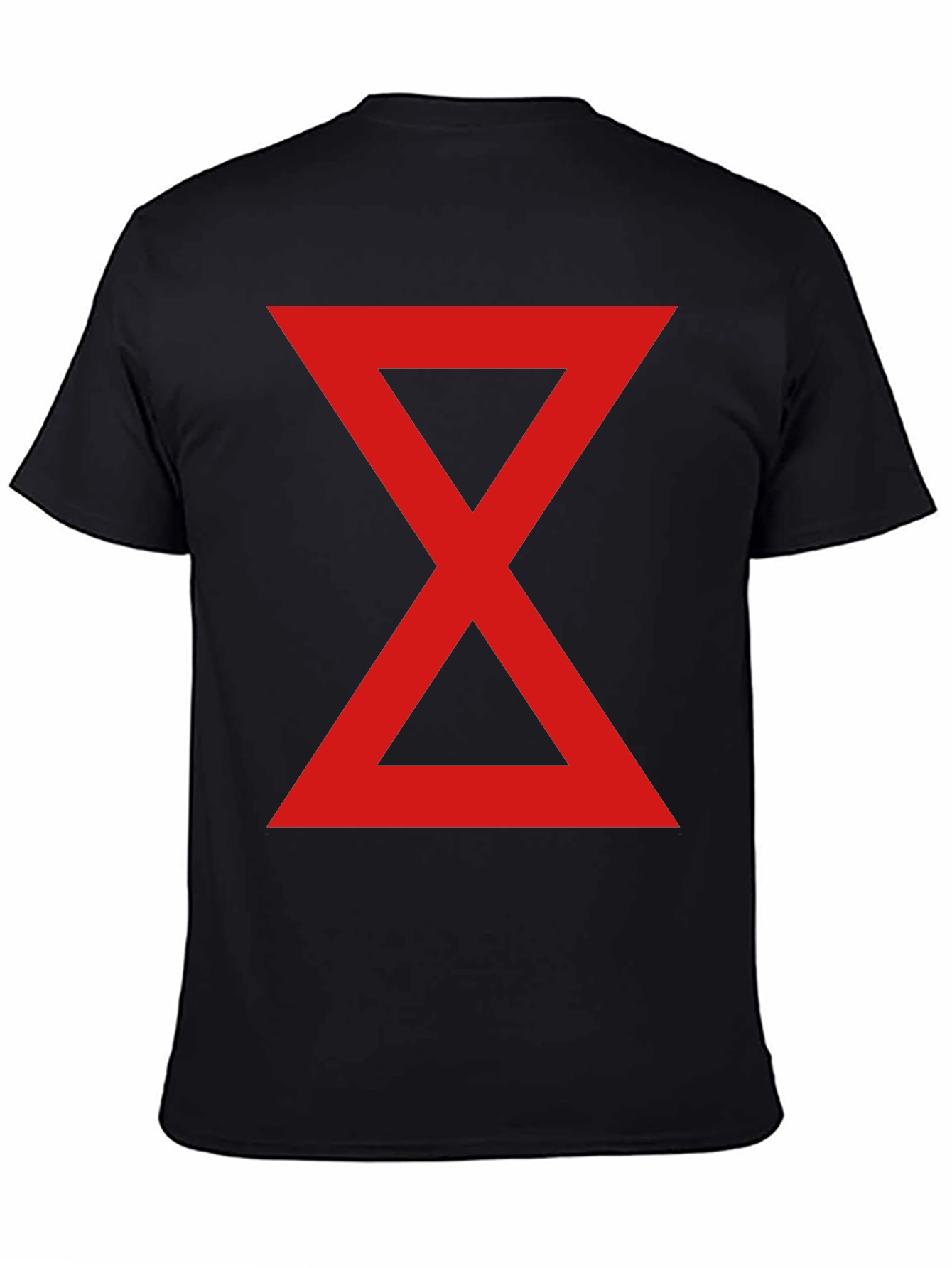 Red Hourglass Graphic Print Black T-Shirt