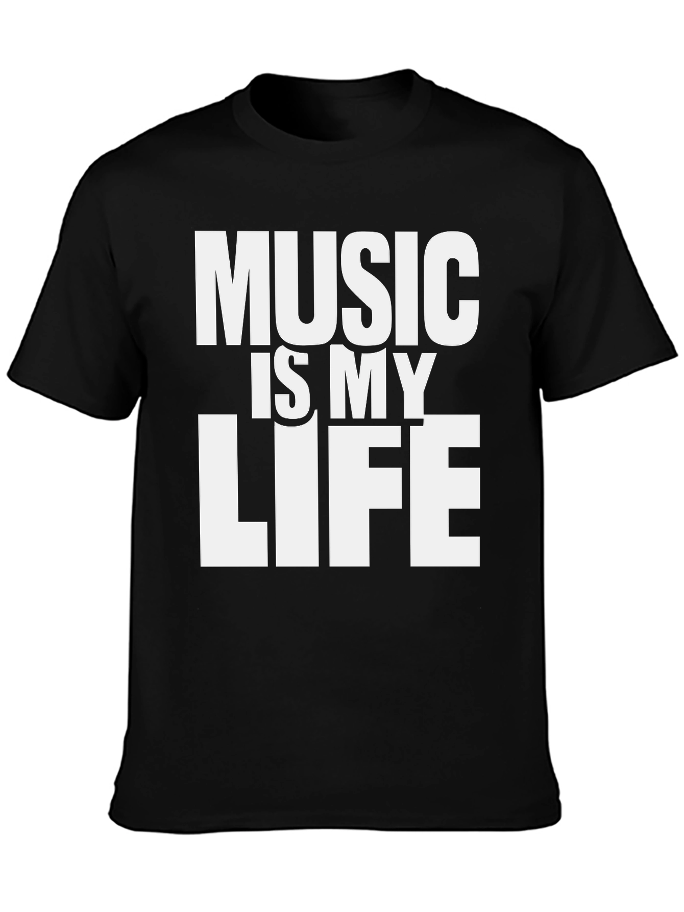 Music is My Life Graphic T-Shirt - Black