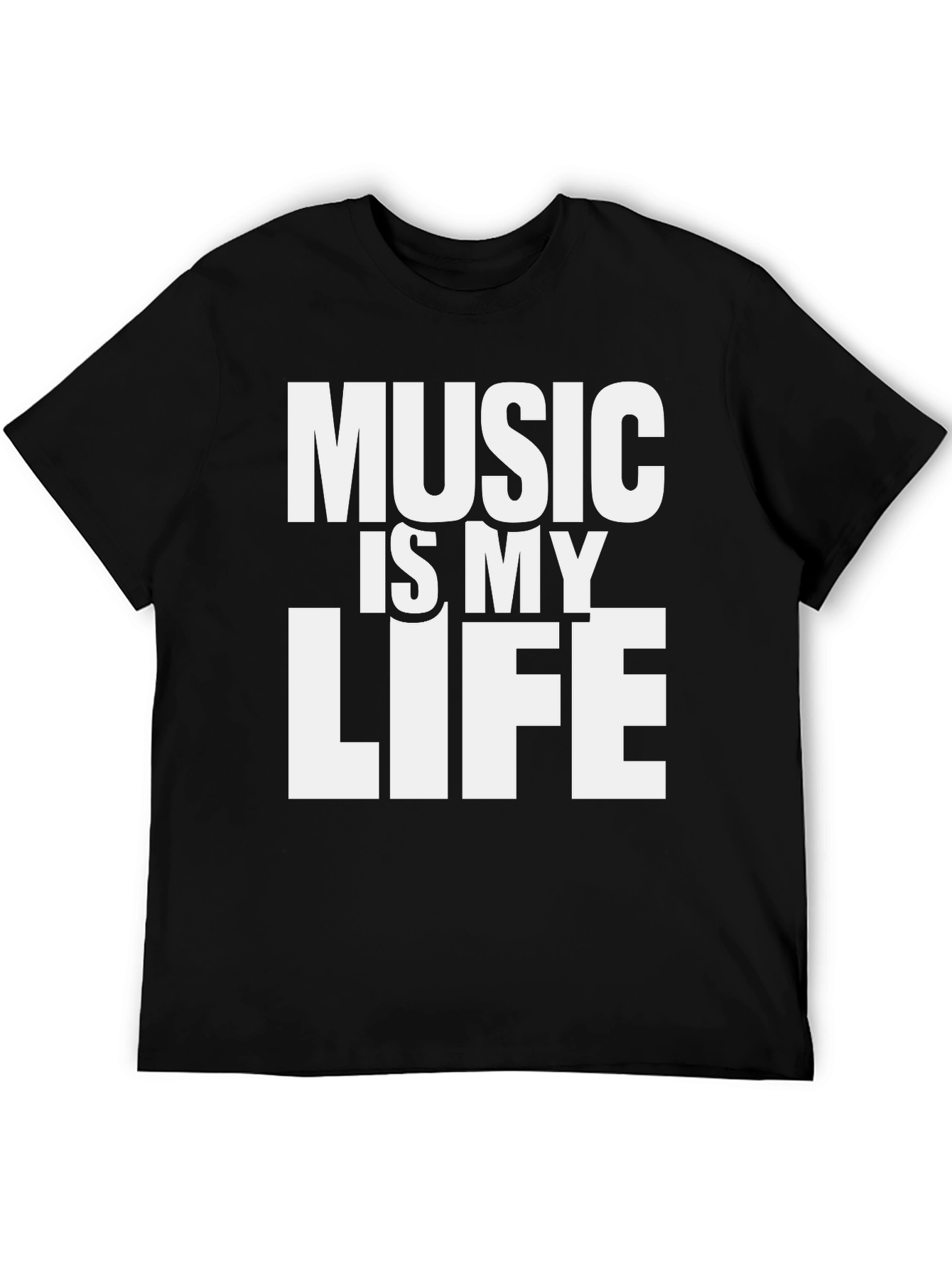 Music is My Life Graphic T-Shirt - Black