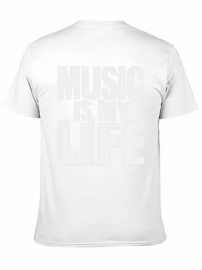 Music is My Life Graphic T-Shirt - Black