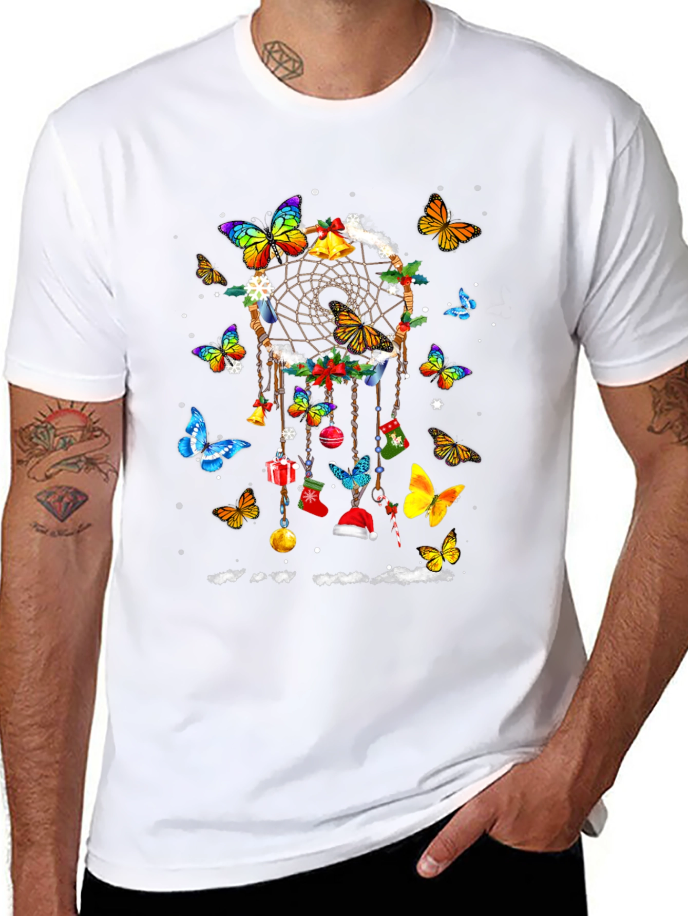 Butterfly Dreamcatcher Christmas Graphic Tee