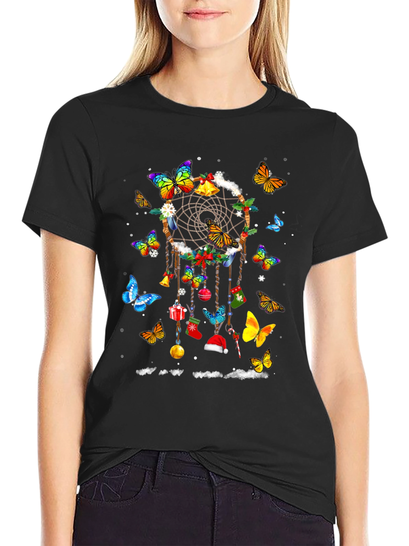 Butterfly Dreamcatcher Christmas Graphic Tee