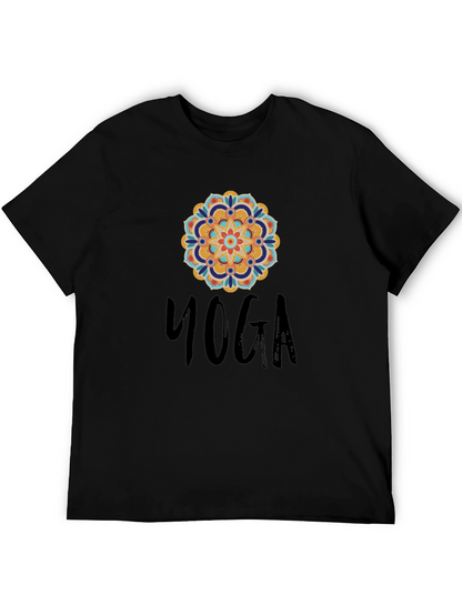 Yoga Mandala Graphic Black T-Shirt