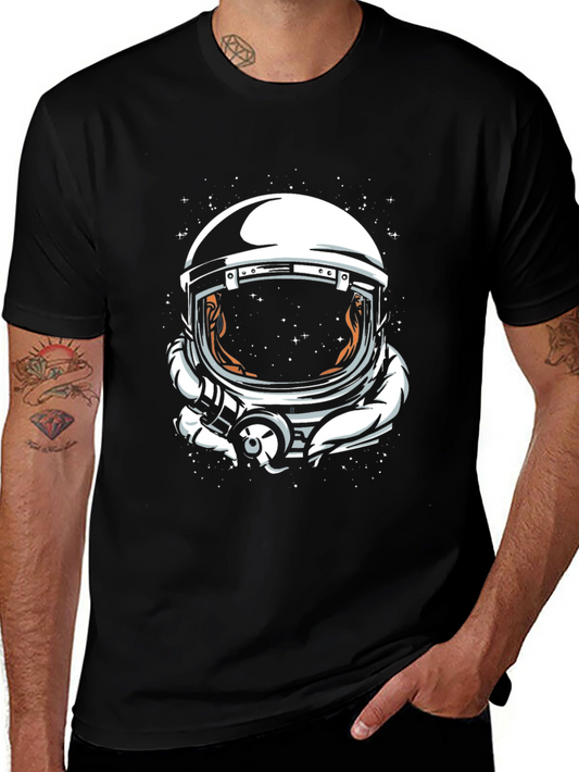 Astronaut Helmet Graphic Tee - Space Explorer T-Shirt
