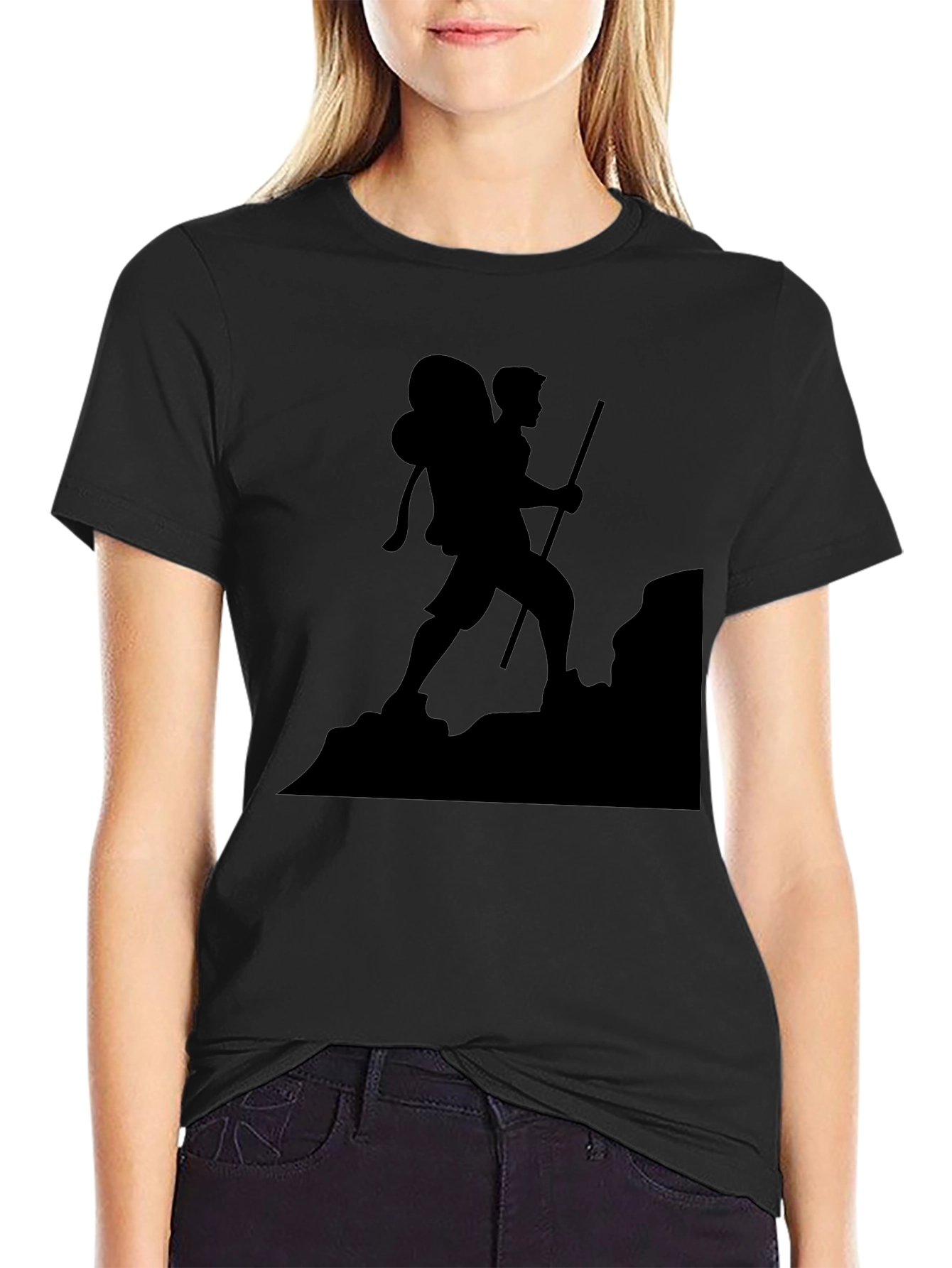 Black Hiking Silhouette T-Shirt