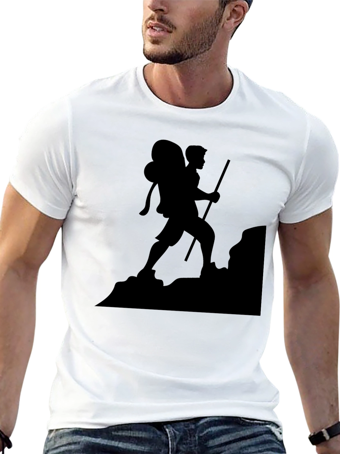 Black Hiking Silhouette T-Shirt