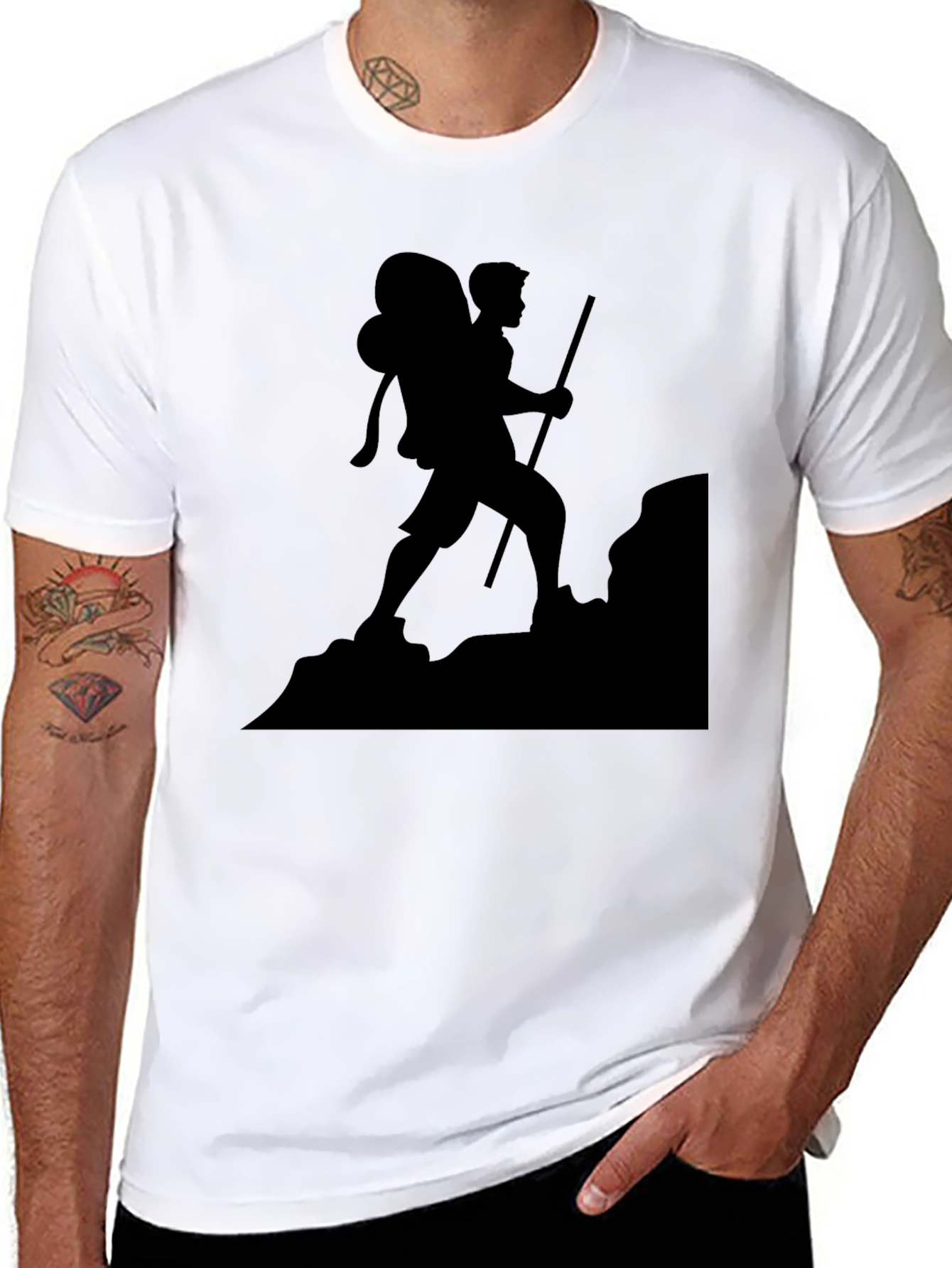 Black Hiking Silhouette T-Shirt