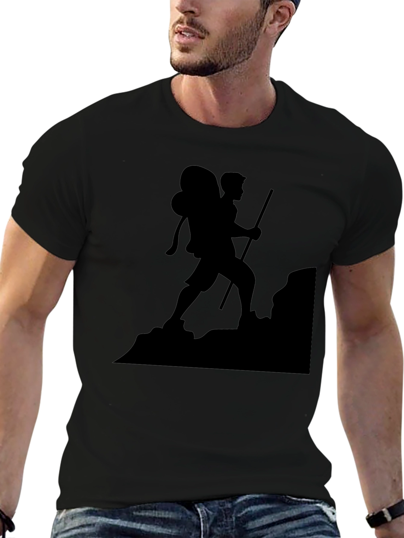 Black Hiking Silhouette T-Shirt