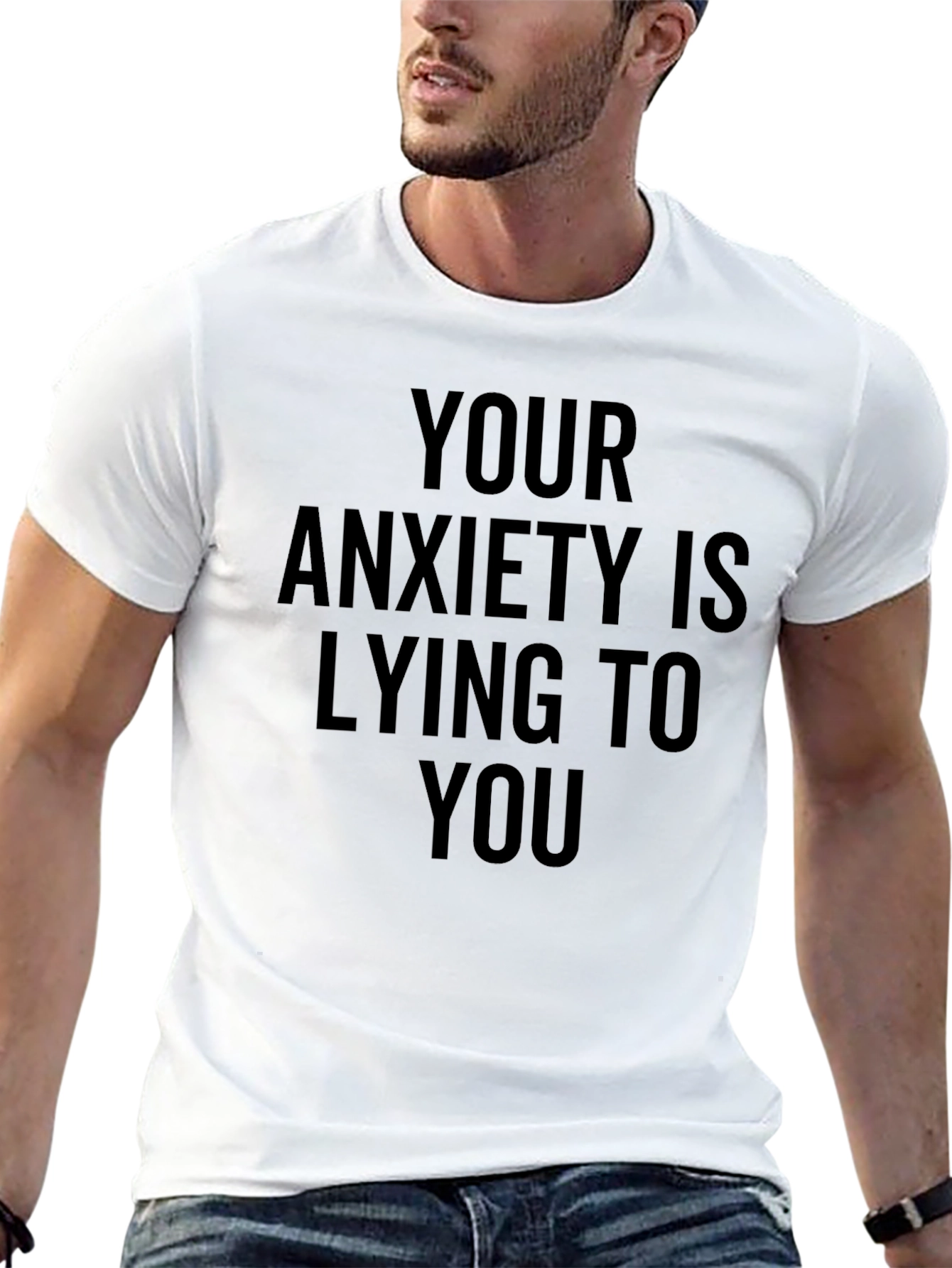Anxiety Awareness Graphic Tee - Black Cotton T-Shirt