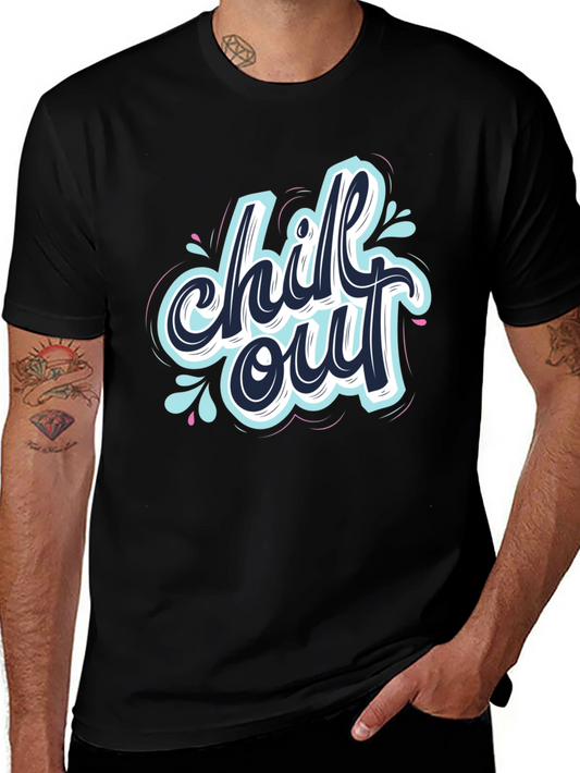 Chill Out Graphic Black T-Shirt