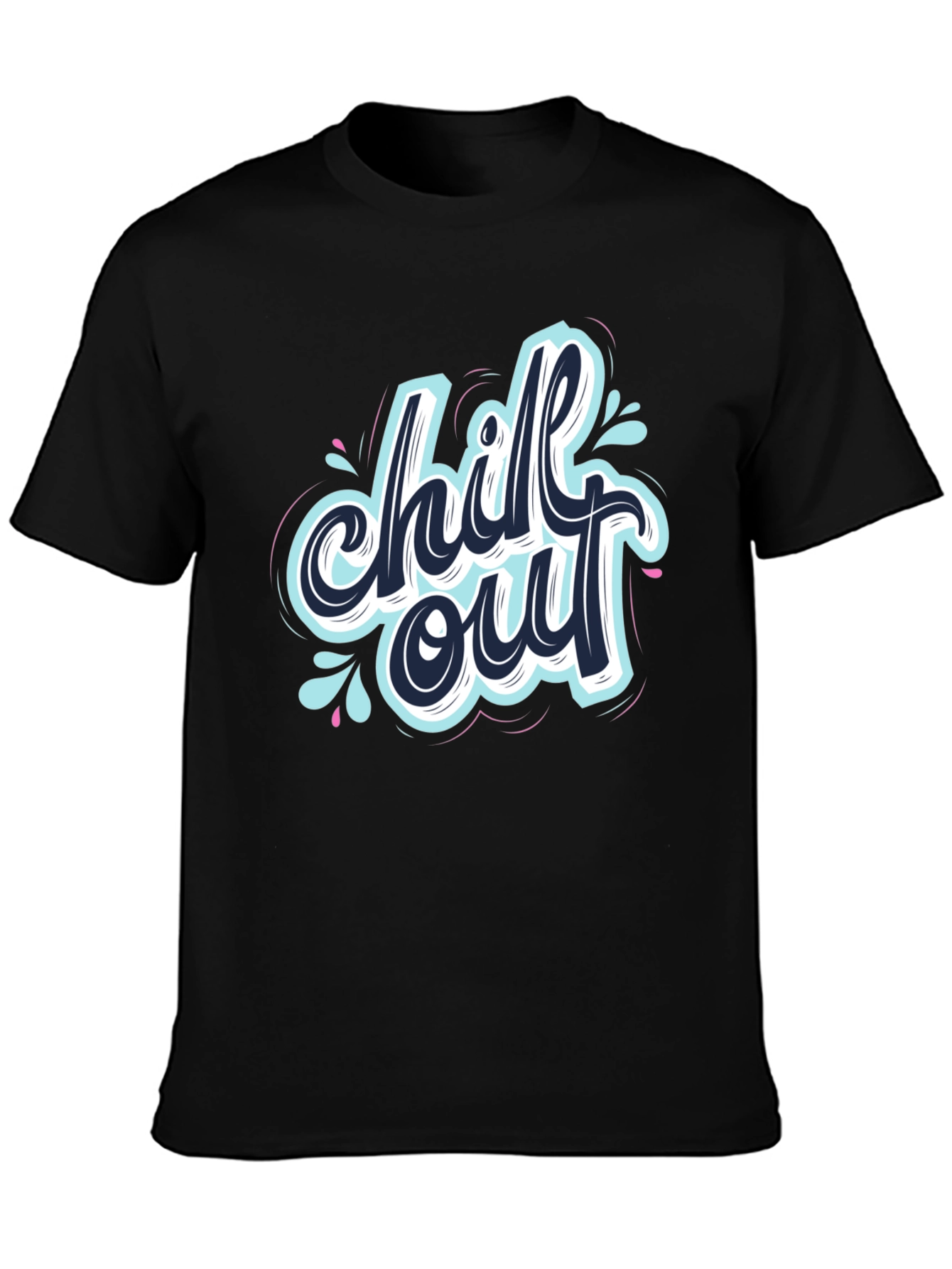 Chill Out Graphic Black T-Shirt