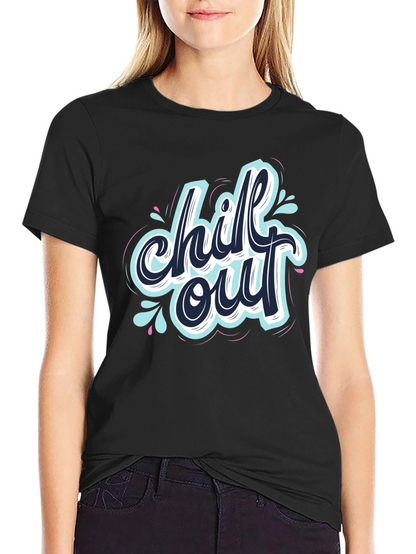 Chill Out Graphic Black T-Shirt