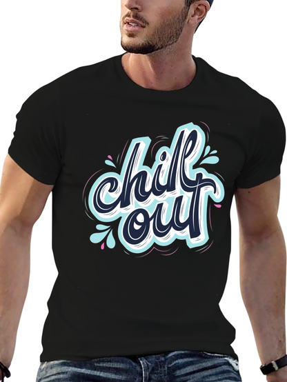 Chill Out Graphic Black T-Shirt