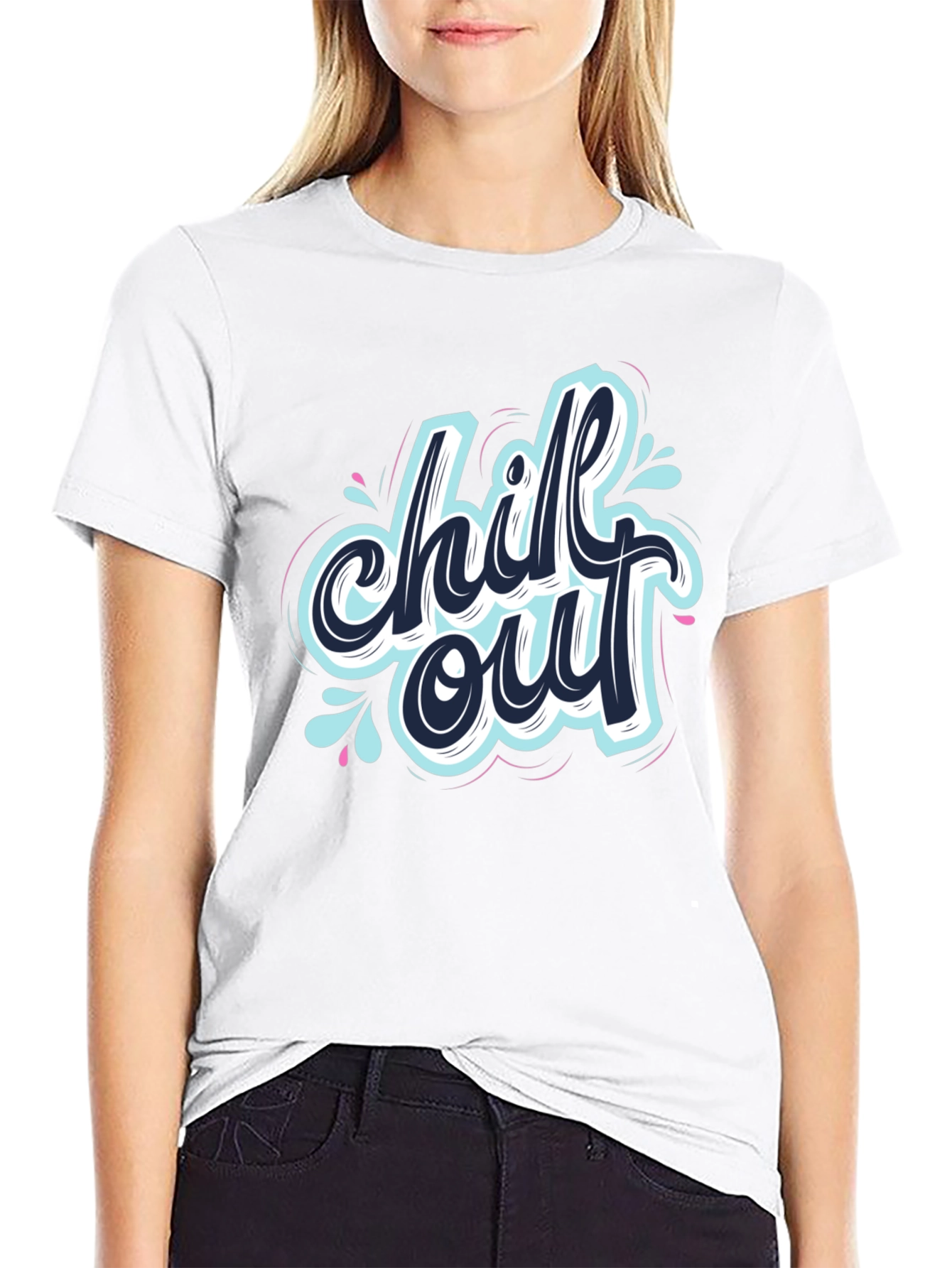 Chill Out Graphic Black T-Shirt