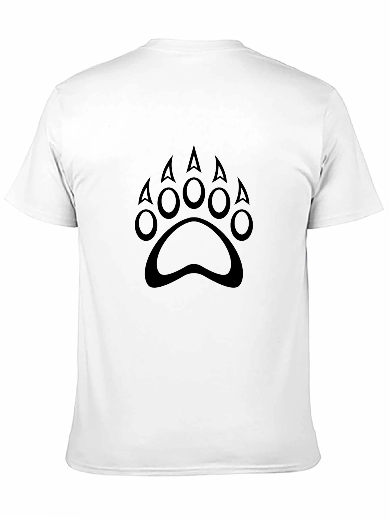Black Bear Paw Print Crew Neck T-Shirt