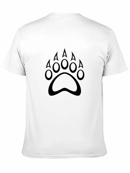 Black Bear Paw Print Crew Neck T-Shirt