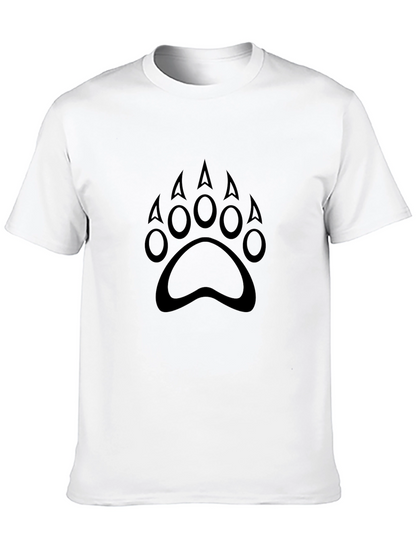 Black Bear Paw Print Crew Neck T-Shirt