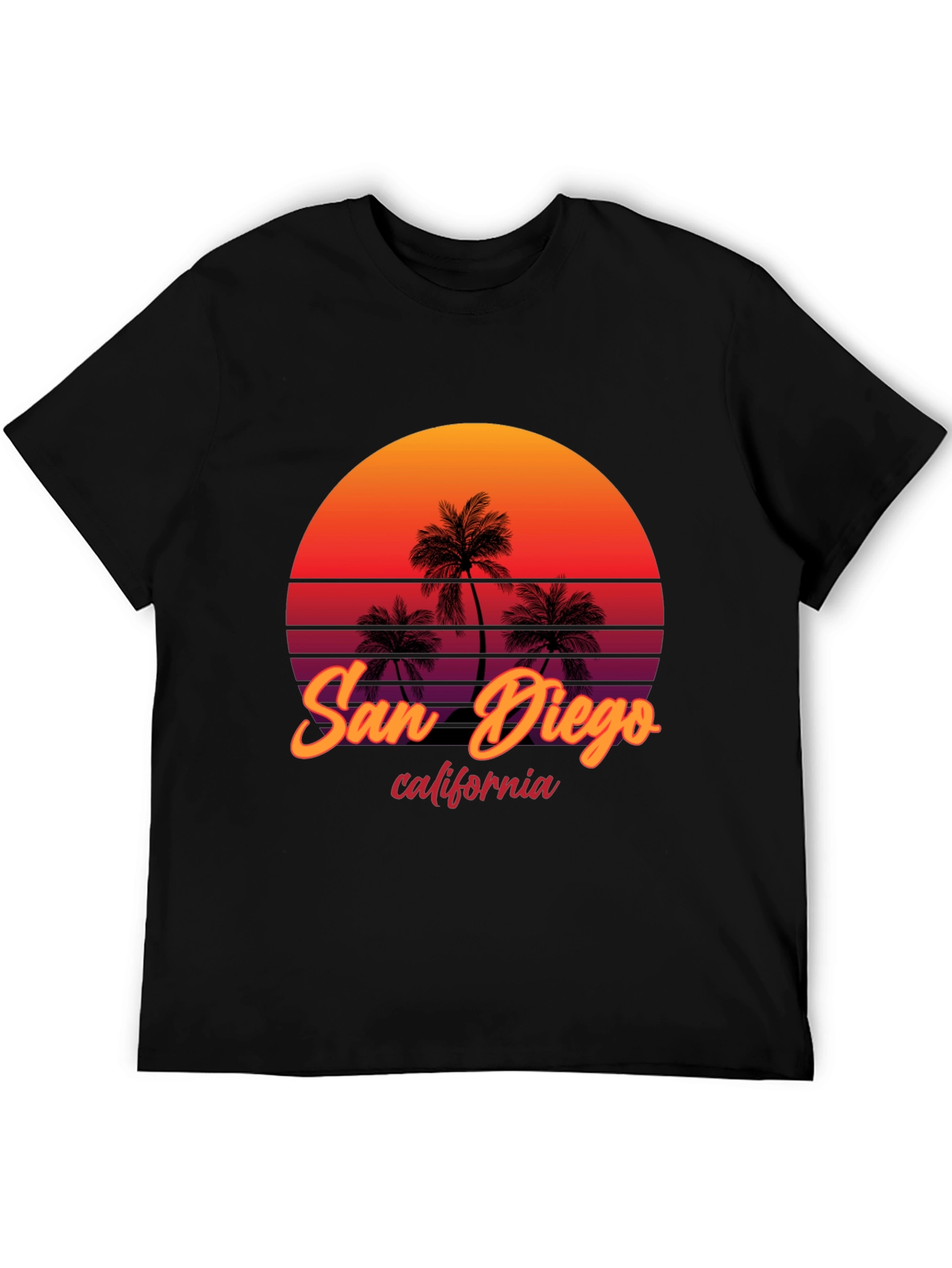 San Diego California Palm Sunset Graphic Tee