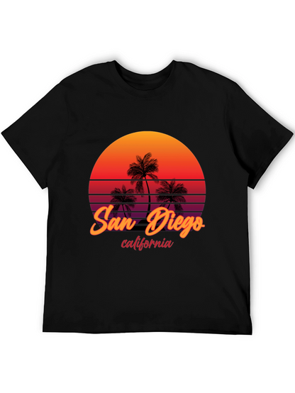 San Diego California Palm Sunset Graphic Tee