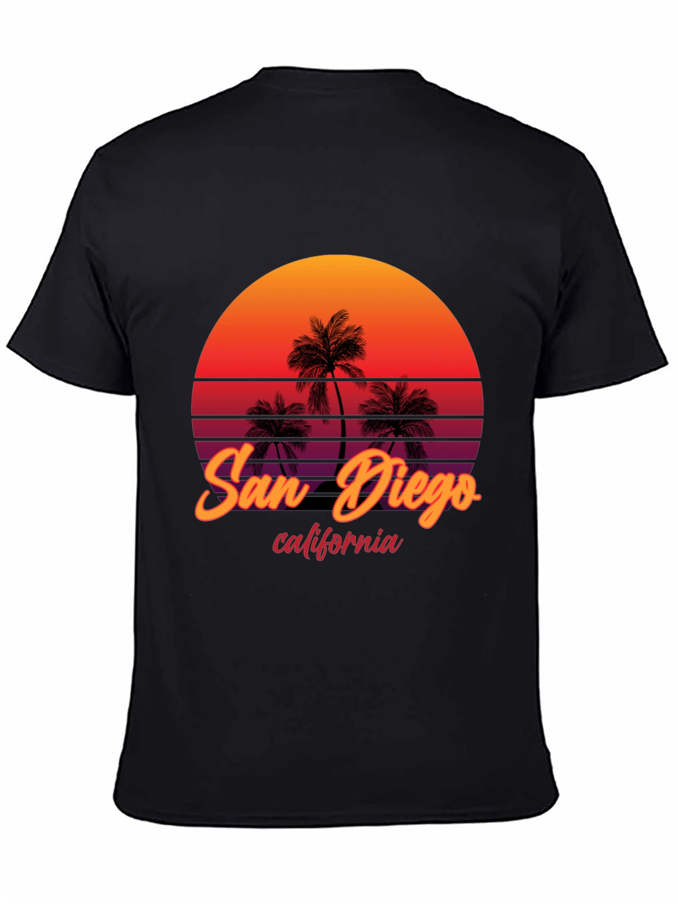 San Diego California Palm Sunset Graphic Tee