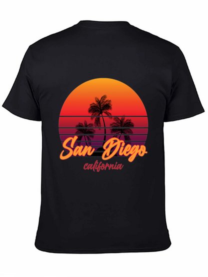 San Diego California Palm Sunset Graphic Tee