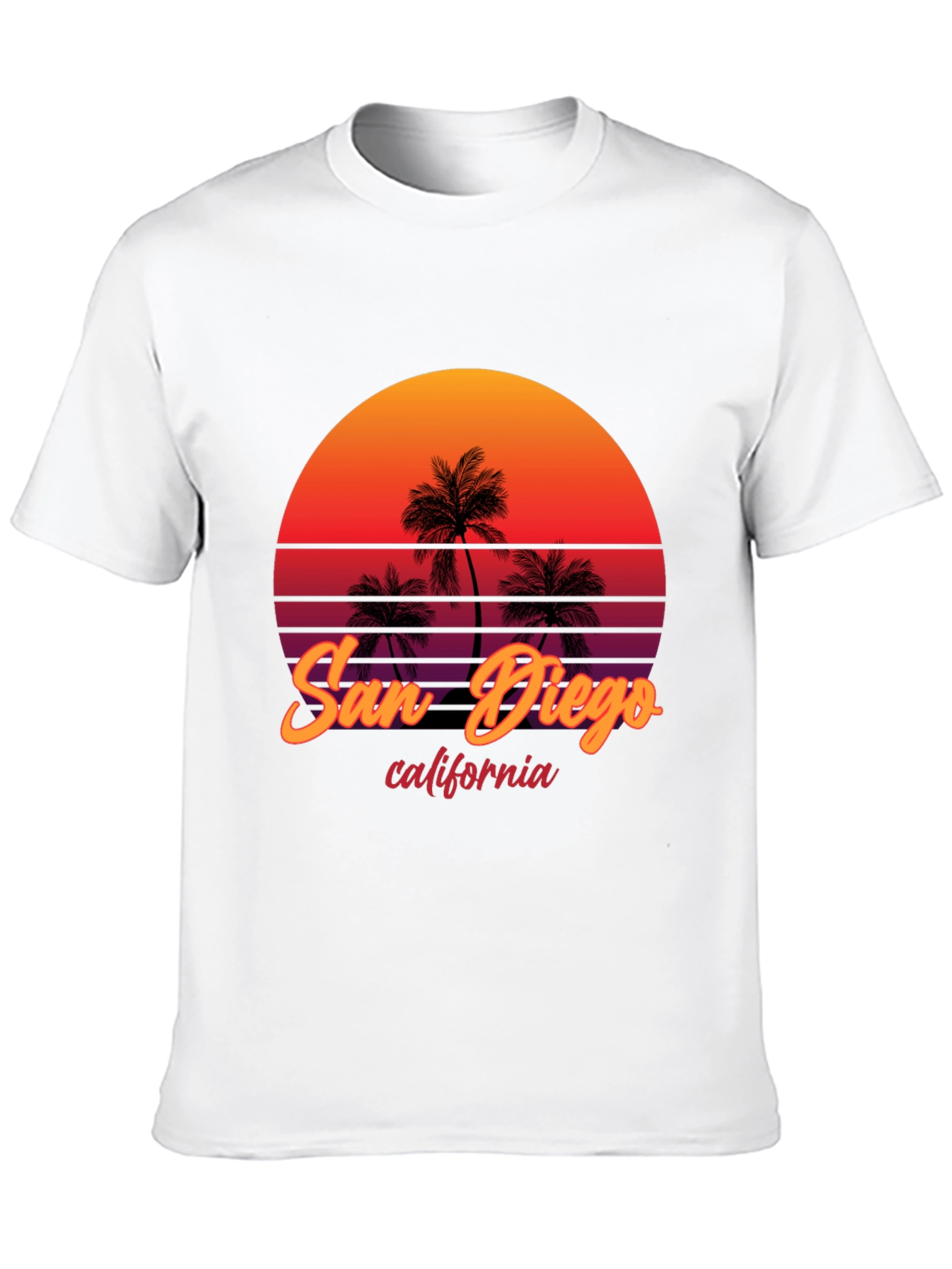 San Diego California Palm Sunset Graphic Tee