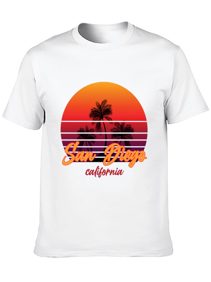 San Diego California Palm Sunset Graphic Tee