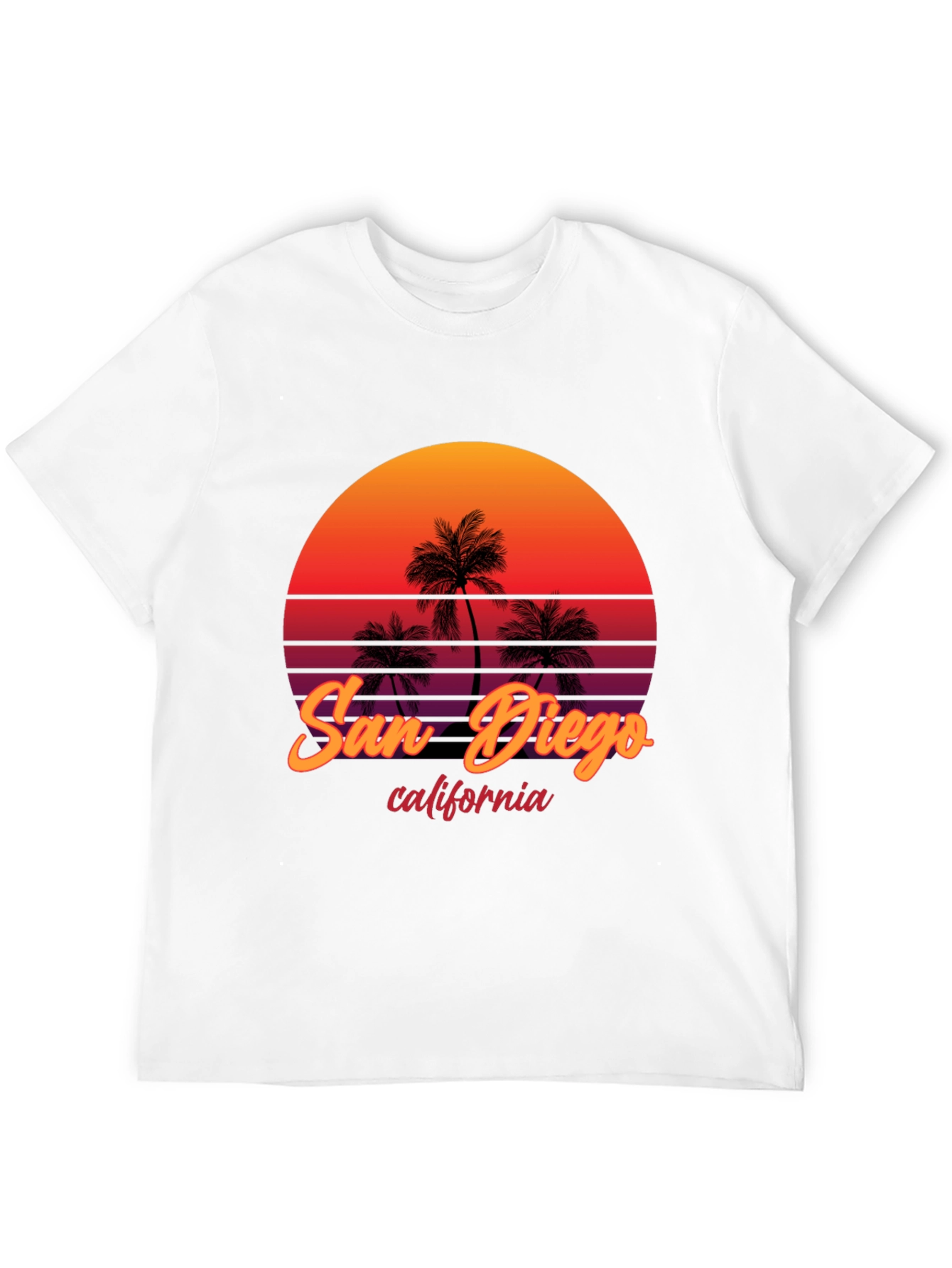 San Diego California Palm Sunset Graphic Tee
