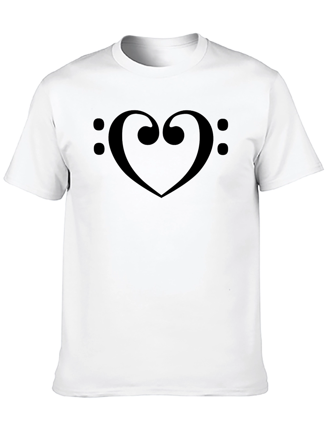 Bass Clef Heart Graphic T-Shirt