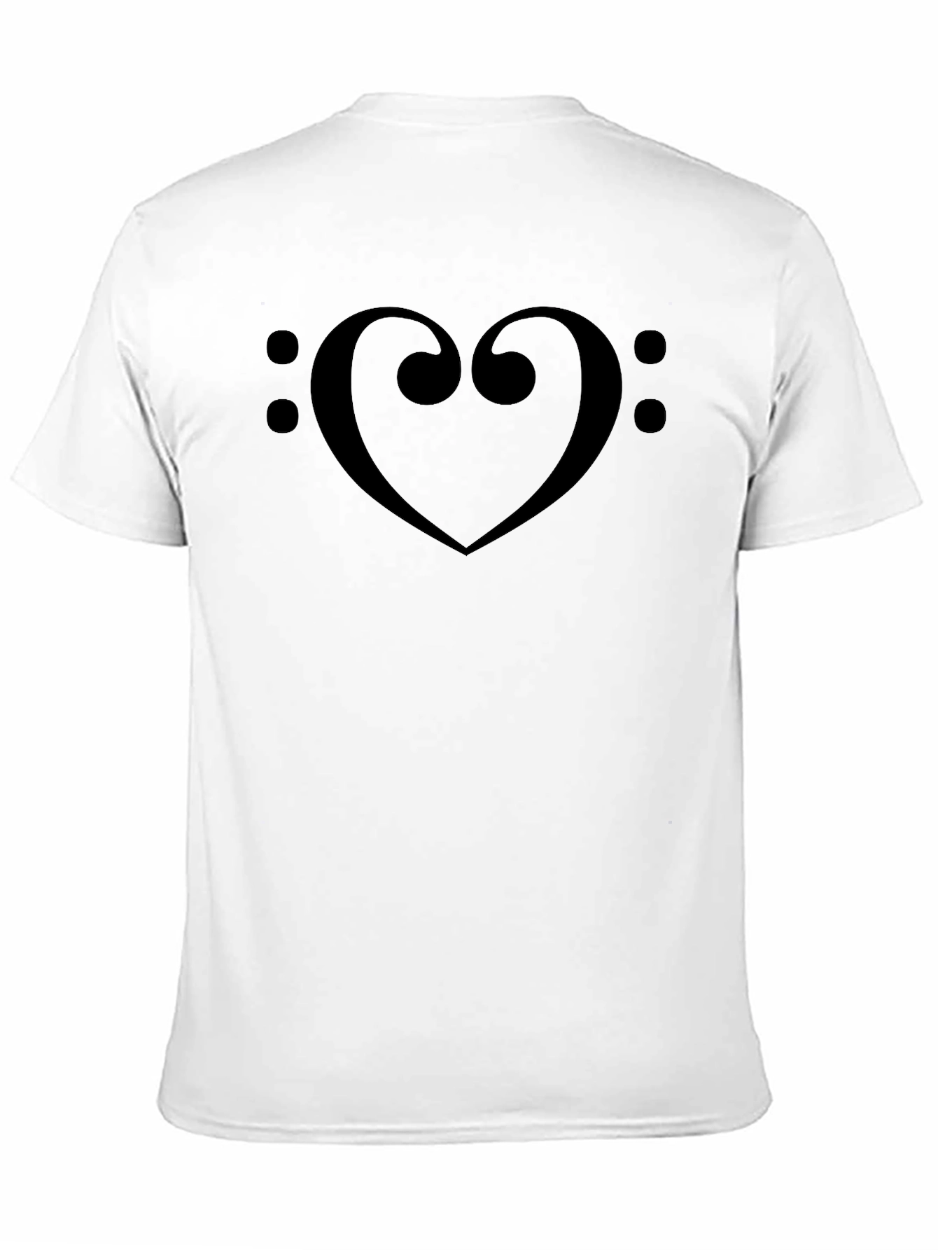 Bass Clef Heart Graphic T-Shirt