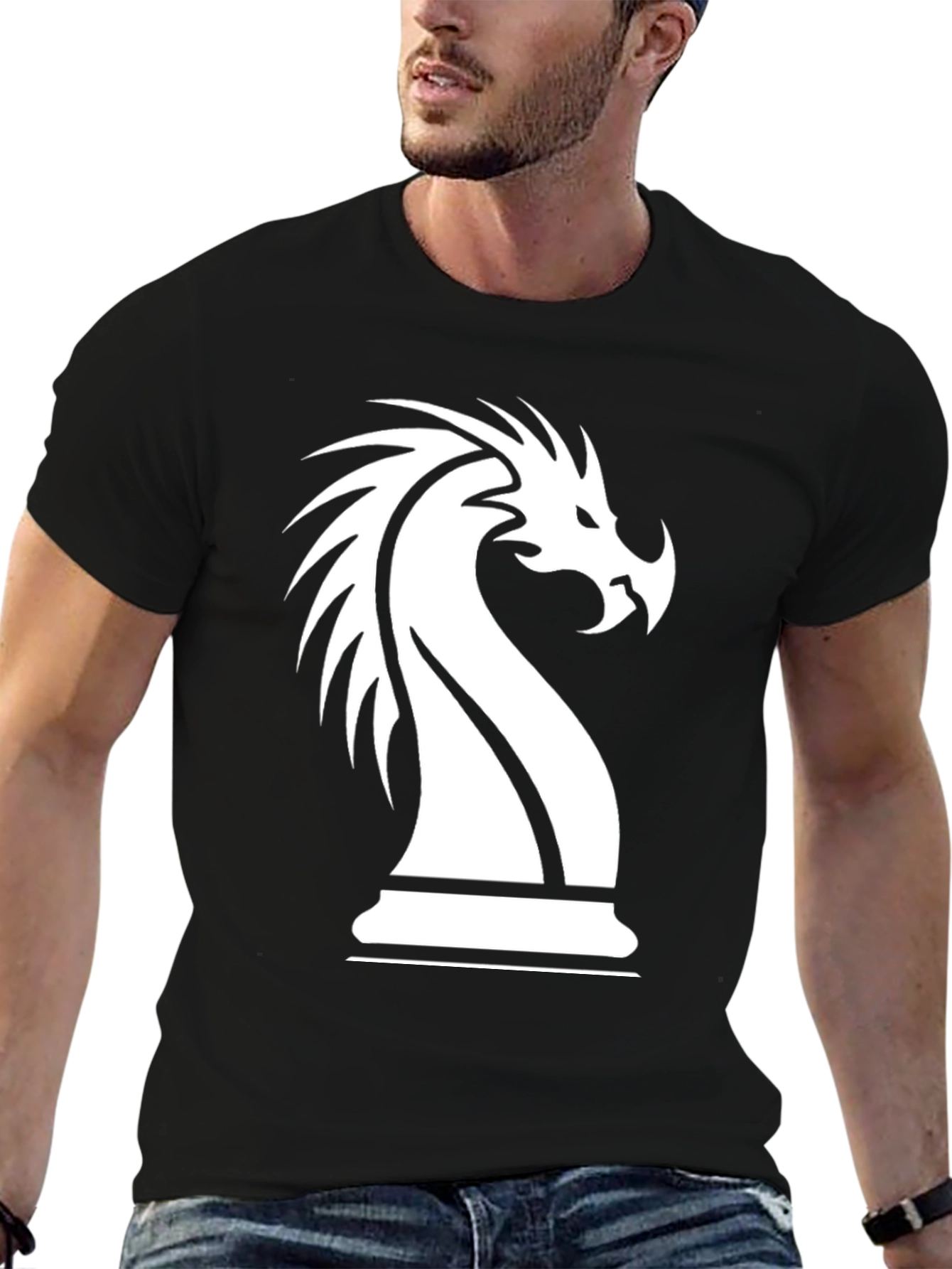 Dragon Knight Chess Piece Graphic T-Shirt