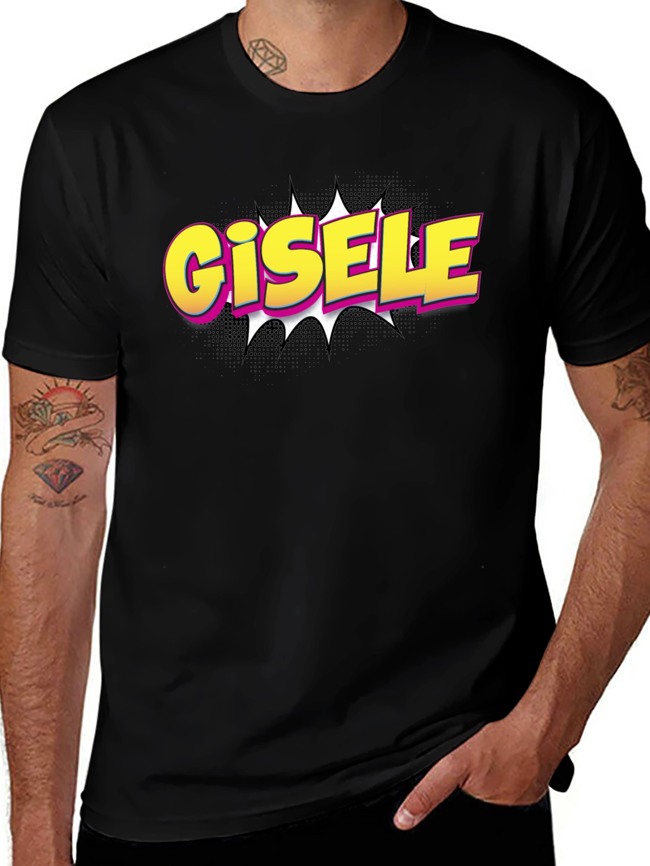 Gisele Comic Style T-Shirt - Black
