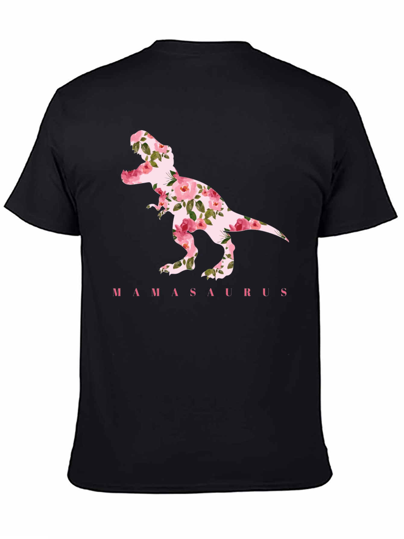 Mamasaurus Floral Dinosaur Graphic T-Shirt