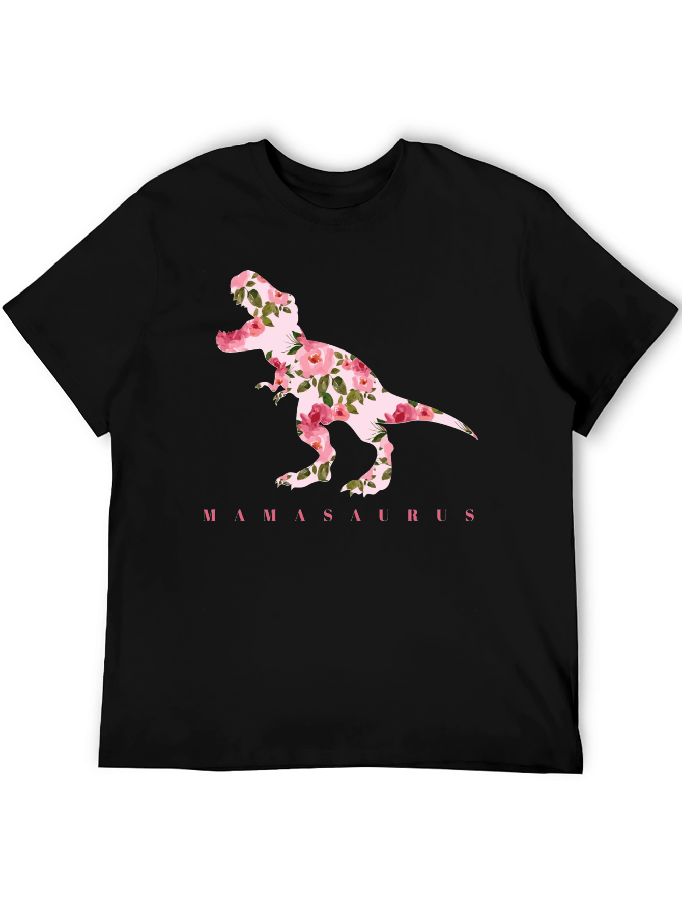 Mamasaurus Floral Dinosaur Graphic T-Shirt