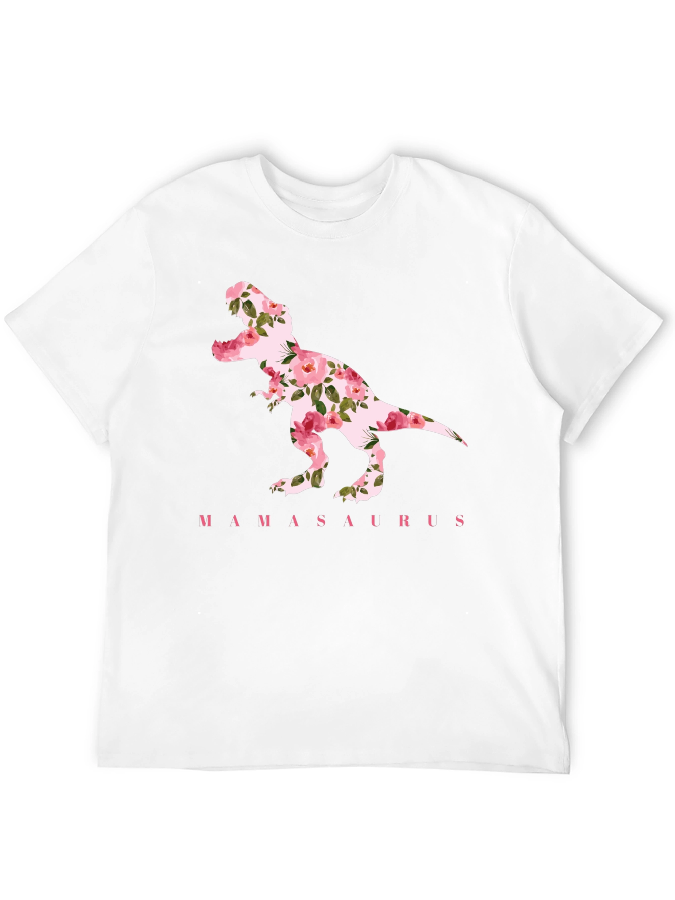 Mamasaurus Floral Dinosaur Graphic T-Shirt