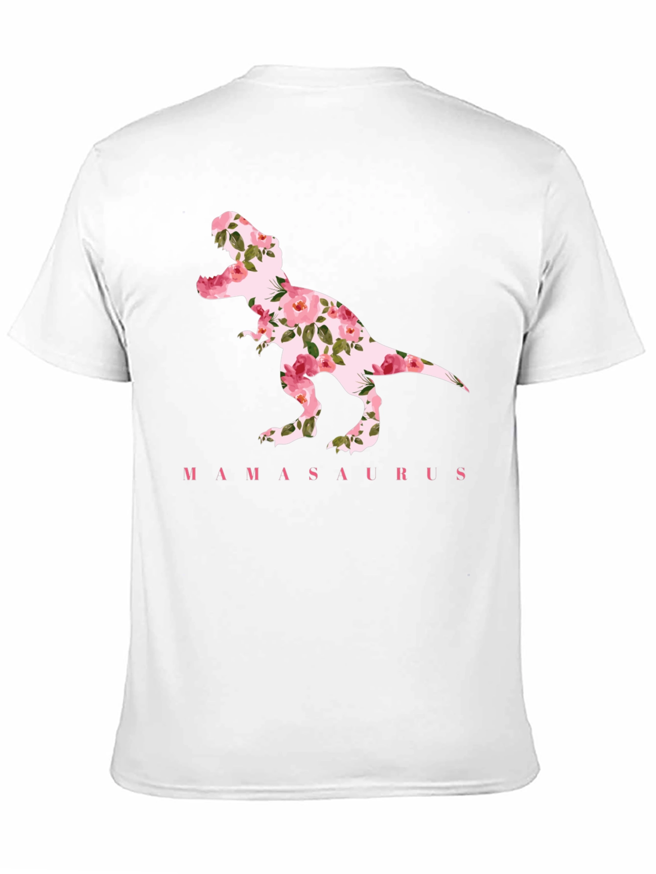 Mamasaurus Floral Dinosaur Graphic T-Shirt