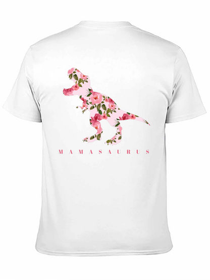 Mamasaurus Floral Dinosaur Graphic T-Shirt