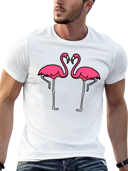 Black T-Shirt with Pink Flamingo Graphic