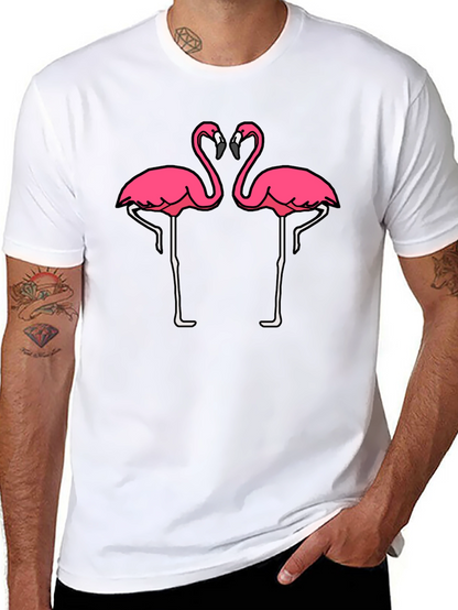 Black T-Shirt with Pink Flamingo Graphic