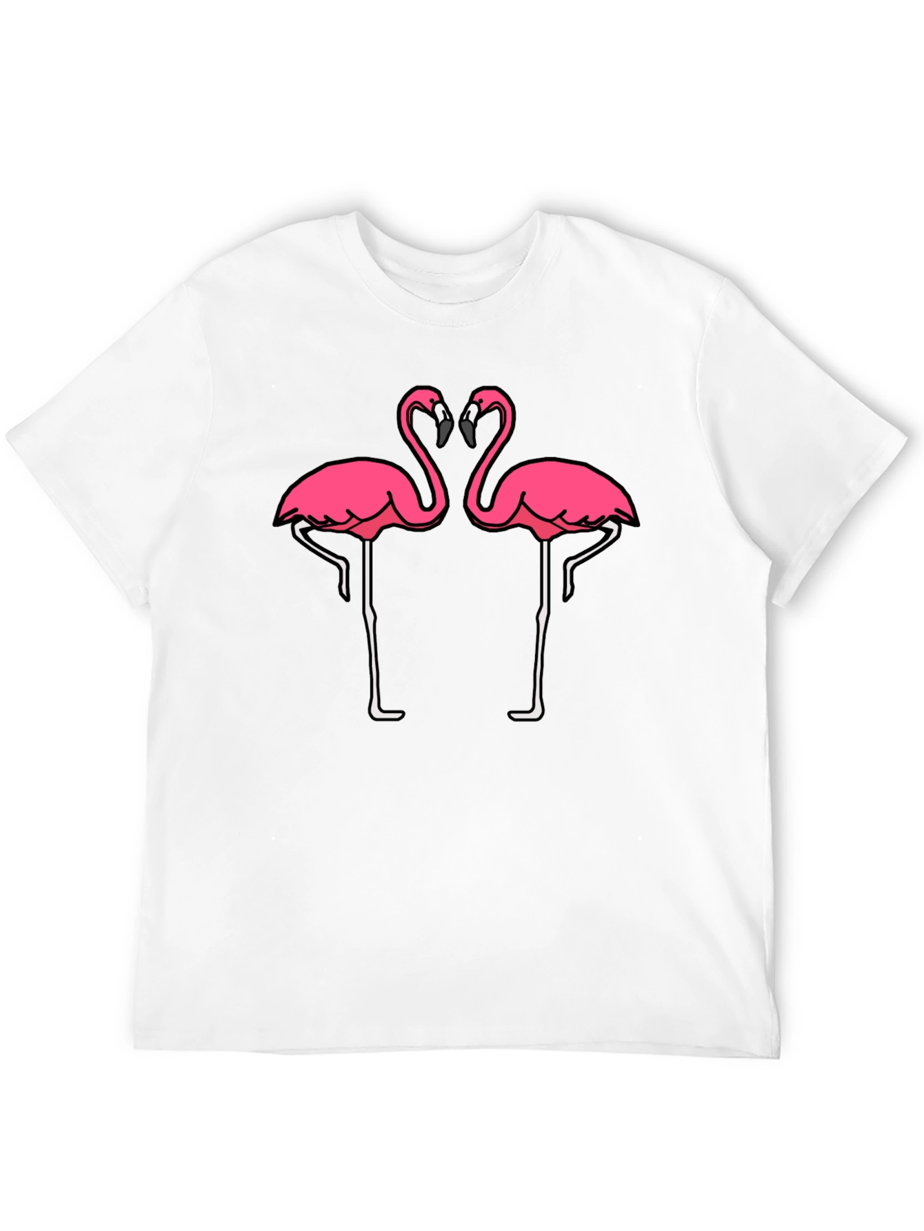 Black T-Shirt with Pink Flamingo Graphic