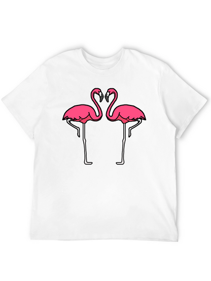 Black T-Shirt with Pink Flamingo Graphic