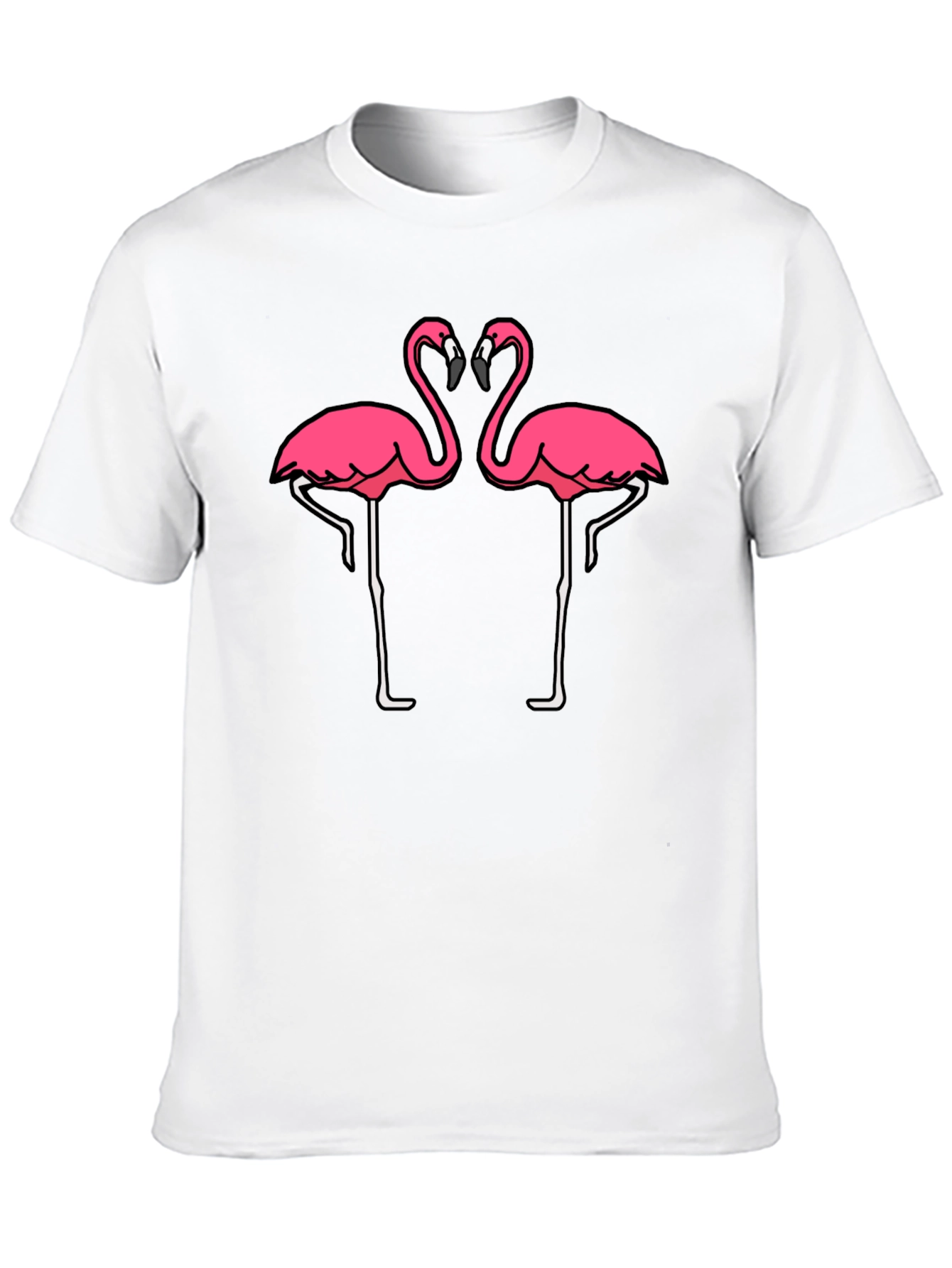 Black T-Shirt with Pink Flamingo Graphic