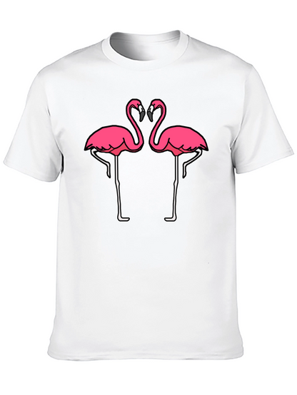 Black T-Shirt with Pink Flamingo Graphic