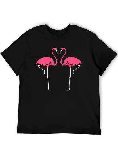 Black T-Shirt with Pink Flamingo Graphic